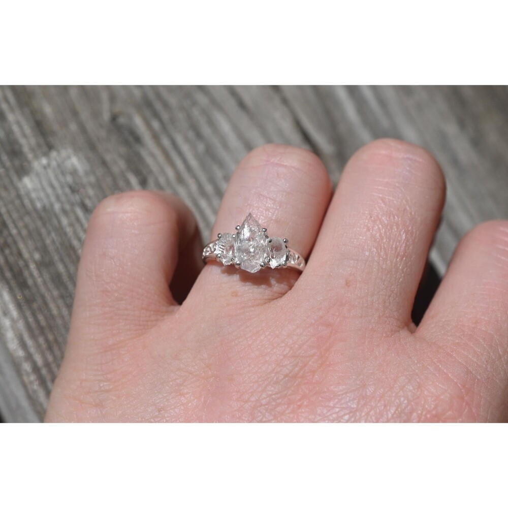 Engagement ring Lake county diamond  sterling silver size 3 4 5 6 7 8 9 10 11 12